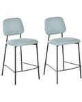 Set of 2 Bar Chairs DUETTE Fabric Light Blue