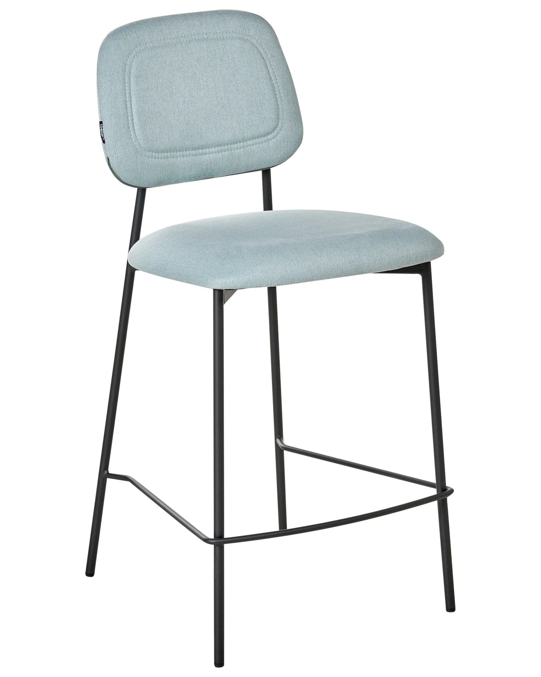 Set of 2 Bar Chairs DUETTE Fabric Light Blue