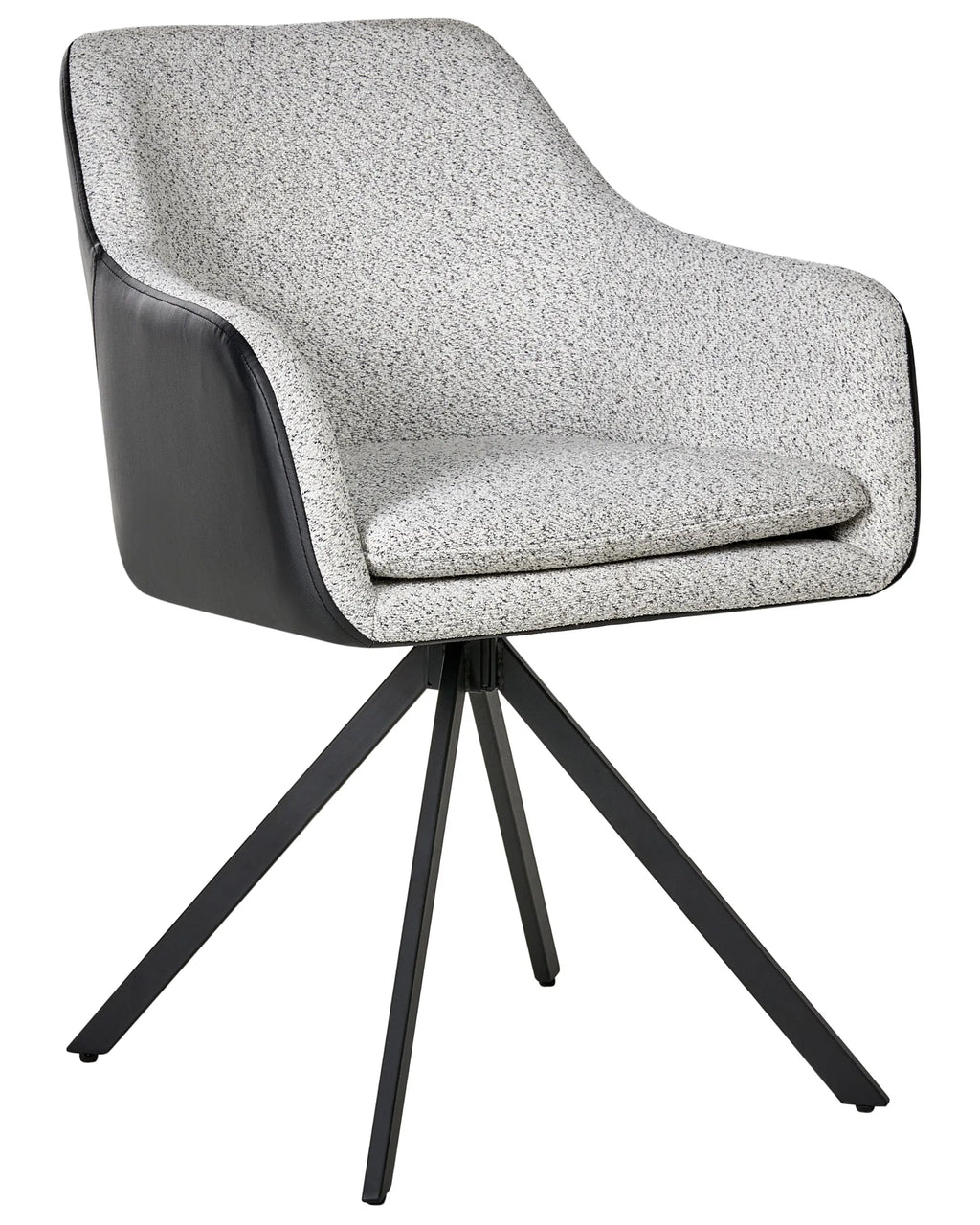 Set of 2 Dining Chairs LITHIA Fabric Black/ White