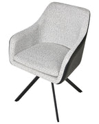 Set of 2 Dining Chairs LITHIA Fabric Black/ White