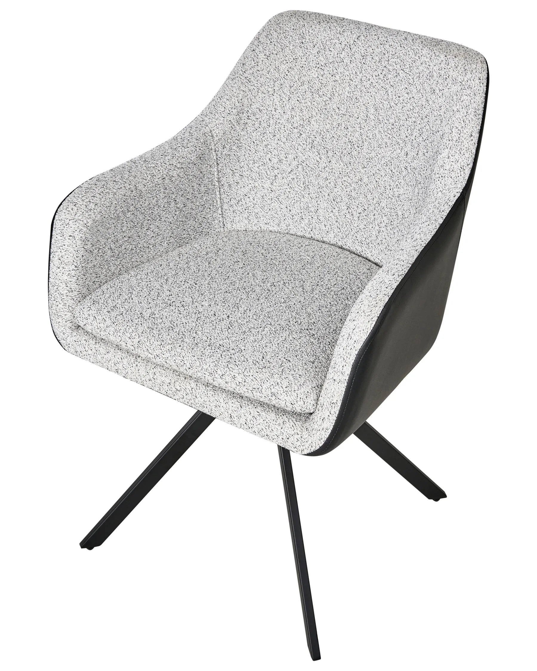 Set of 2 Dining Chairs LITHIA Fabric Black/ White