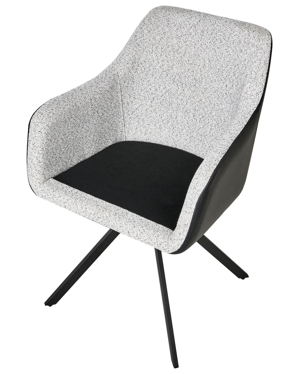 Set of 2 Dining Chairs LITHIA Fabric Black/ White