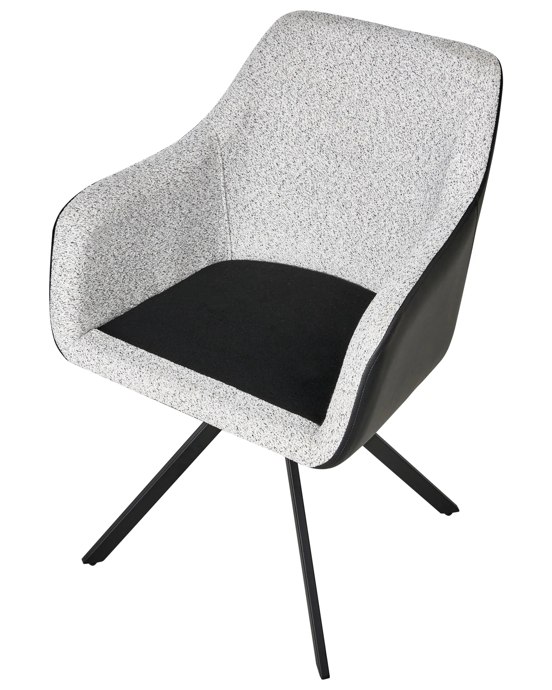 Set of 2 Dining Chairs LITHIA Fabric Black/ White