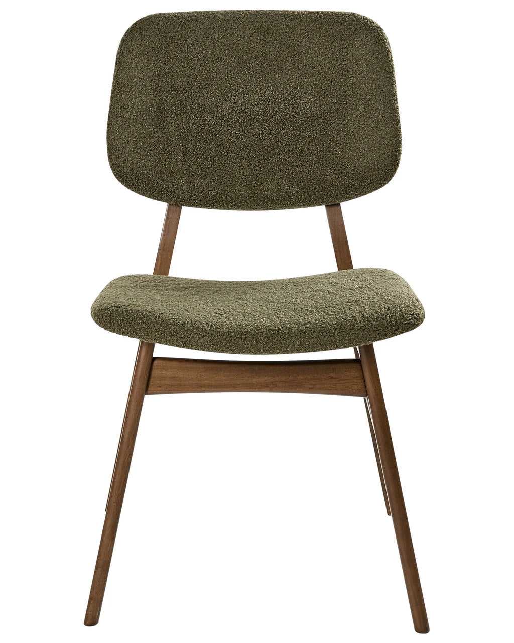 Set of 2 Dining Chairs ELAINE Boucle Dark Brown/ Green