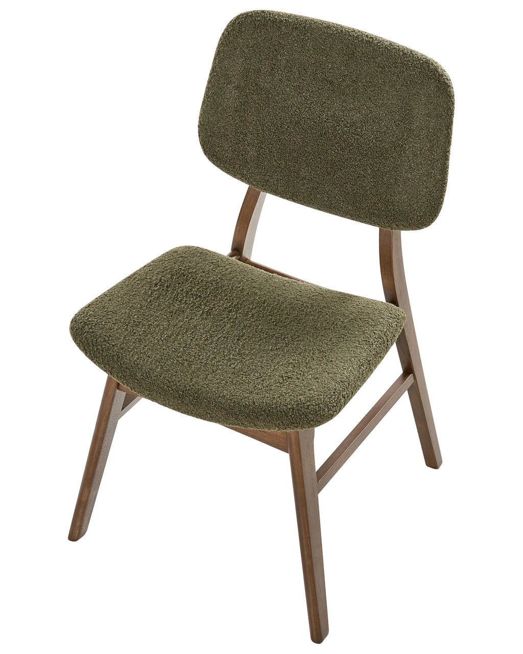 Set of 2 Dining Chairs ELAINE Boucle Dark Brown/ Green