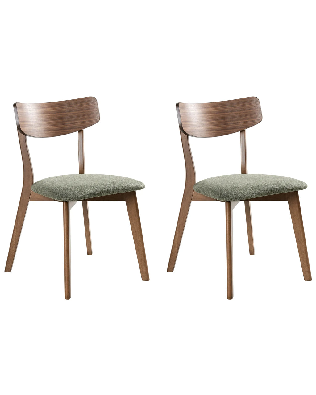 Set of 2 Dining Chairs HOPE Wood Dark Brown/ Green