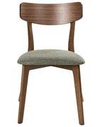 Set of 2 Dining Chairs HOPE Wood Dark Brown/ Green