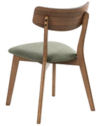 Set of 2 Dining Chairs HOPE Wood Dark Brown/ Green