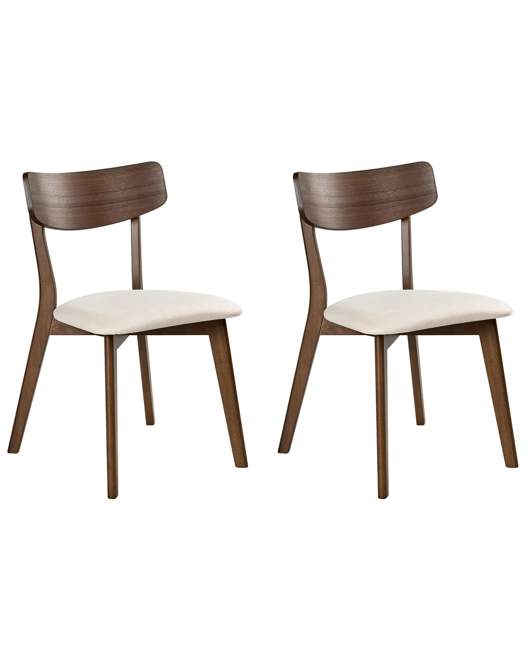 Set of 2 Dining Chairs HOPE Wood Dark Brown/ Off-White