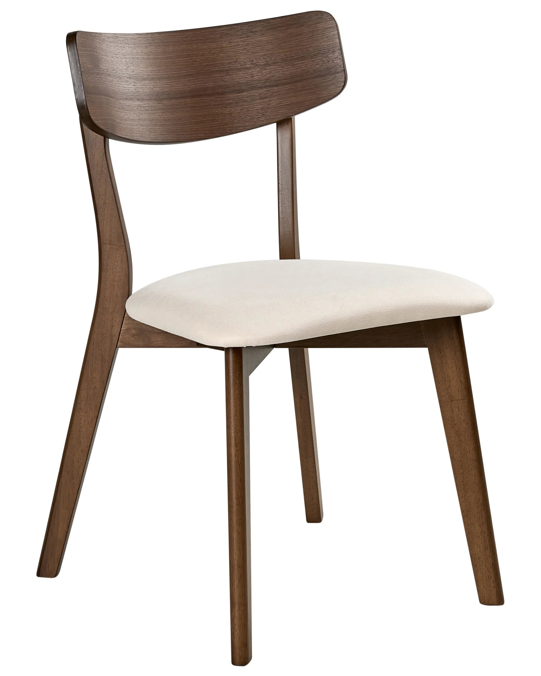 Set of 2 Dining Chairs HOPE Wood Dark Brown/ Off-White