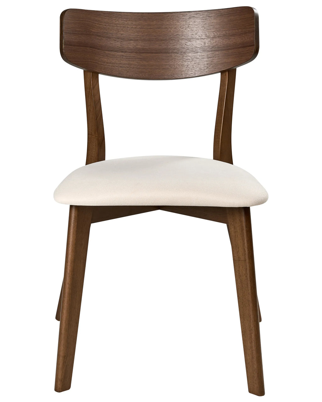 Set of 2 Dining Chairs HOPE Wood Dark Brown/ Off-White
