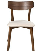 Set of 2 Dining Chairs HOPE Wood Dark Brown/ Off-White