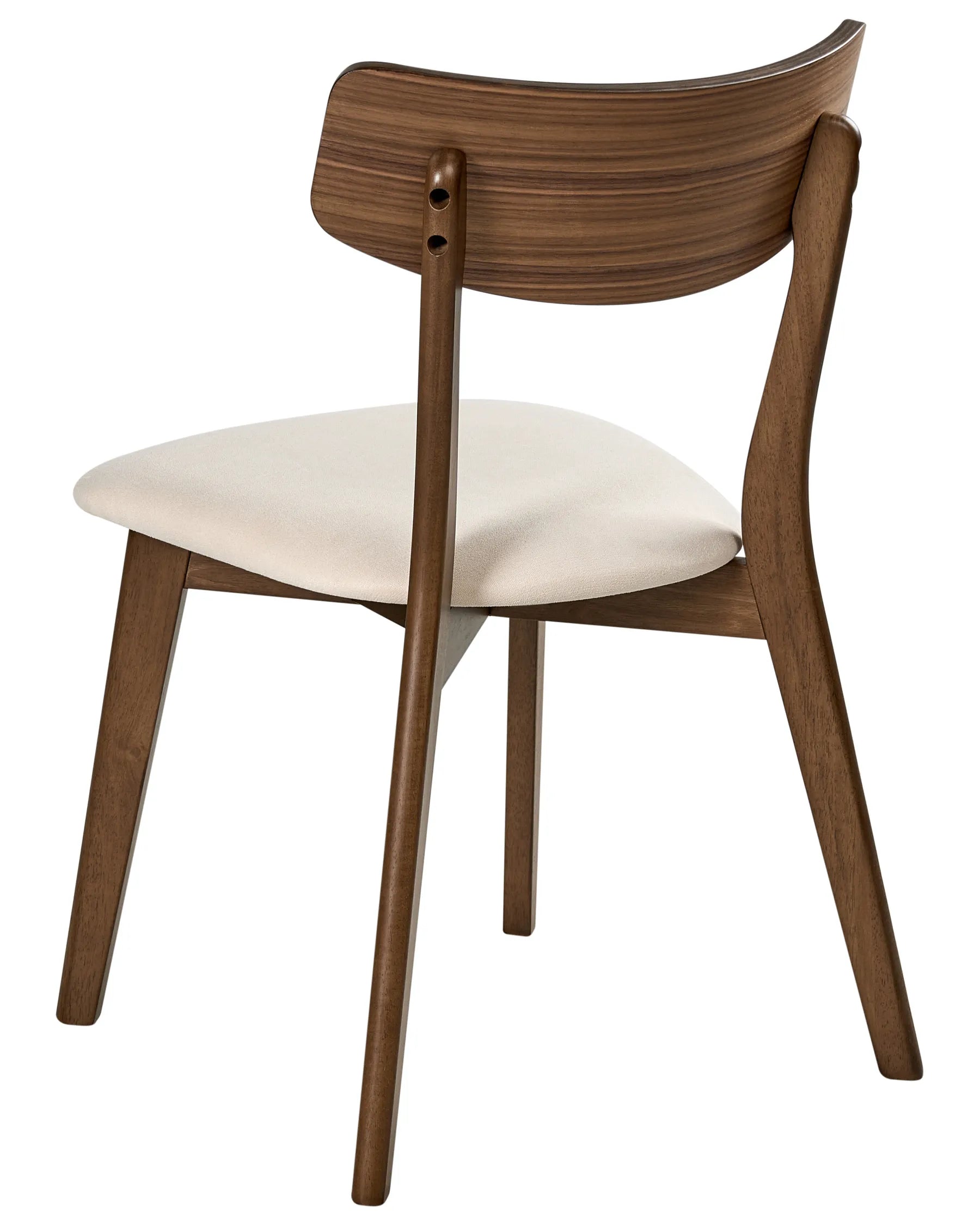 Set of 2 Dining Chairs HOPE Wood Dark Brown/ Off-White