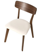 Set of 2 Dining Chairs HOPE Wood Dark Brown/ Off-White