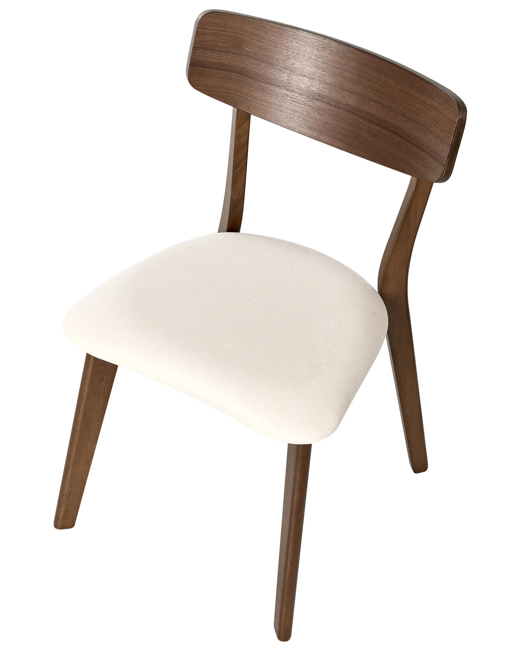Set of 2 Dining Chairs HOPE Wood Dark Brown/ Off-White