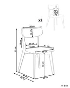 Set of 2 Dining Chairs HOPE Wood Dark Brown/ Off-White