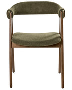 Set of 2 Dining Chairs DAY Boucle Dark Brown/ Green