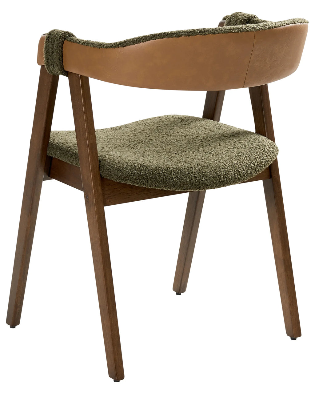 Set of 2 Dining Chairs DAY Boucle Dark Brown/ Green