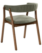 Set of 2 Dining Chairs MYLO Fabric Dark Brown/ Green