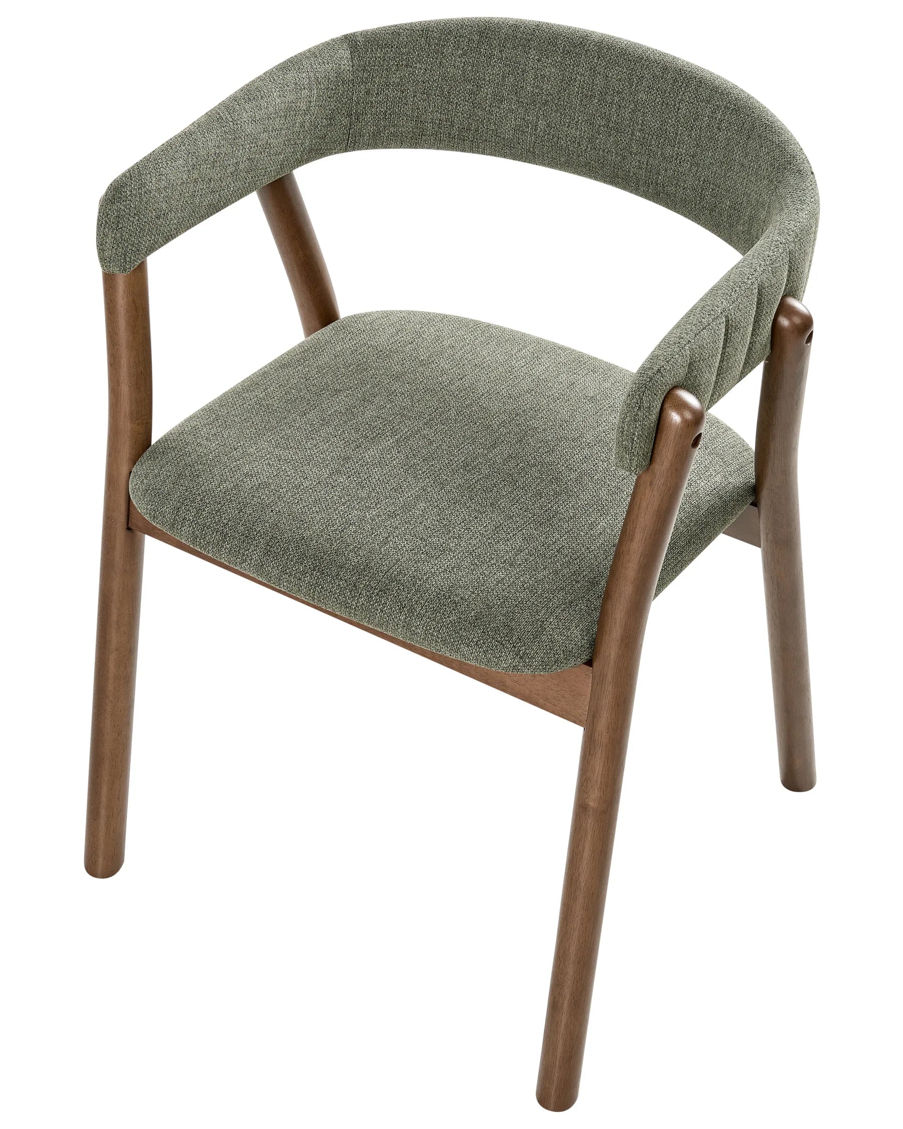Set of 2 Dining Chairs MYLO Fabric Dark Brown/ Green
