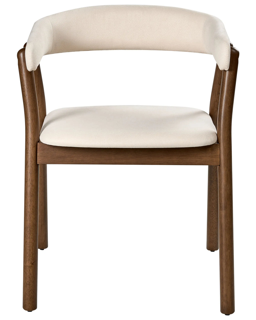 Set of 2 Dining Chairs MYLO Fabric Off-White/ Dark Brown