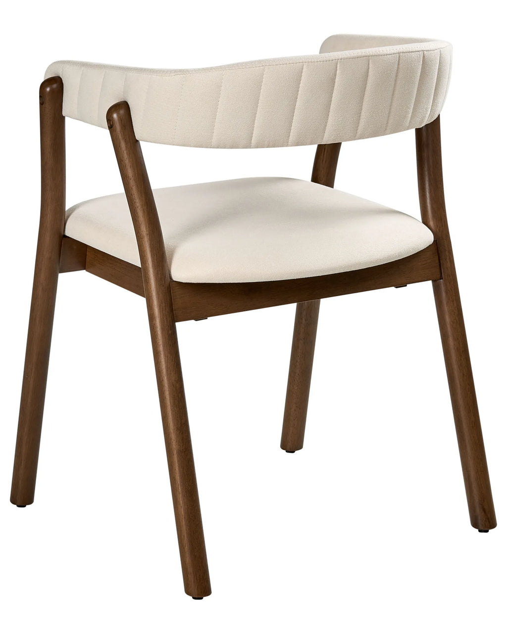 Set of 2 Dining Chairs MYLO Fabric Off-White/ Dark Brown