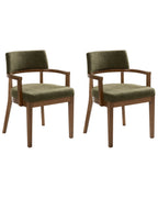 Set of 2 Dining Chairs DALBO Boucle Brown/ Green