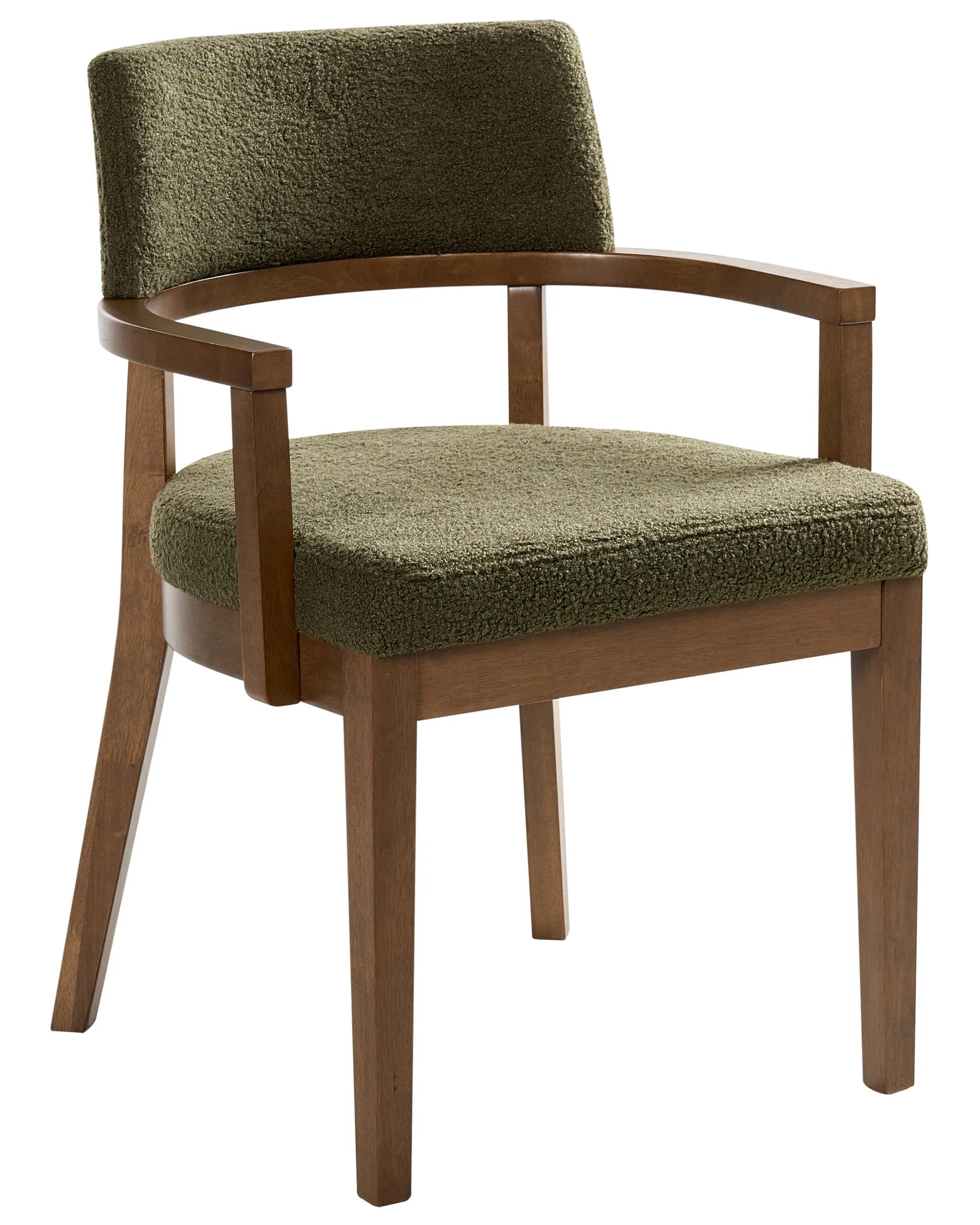 Set of 2 Dining Chairs DALBO Boucle Brown/ Green