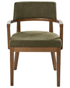 Set of 2 Dining Chairs DALBO Boucle Brown/ Green