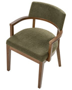 Set of 2 Dining Chairs DALBO Boucle Brown/ Green