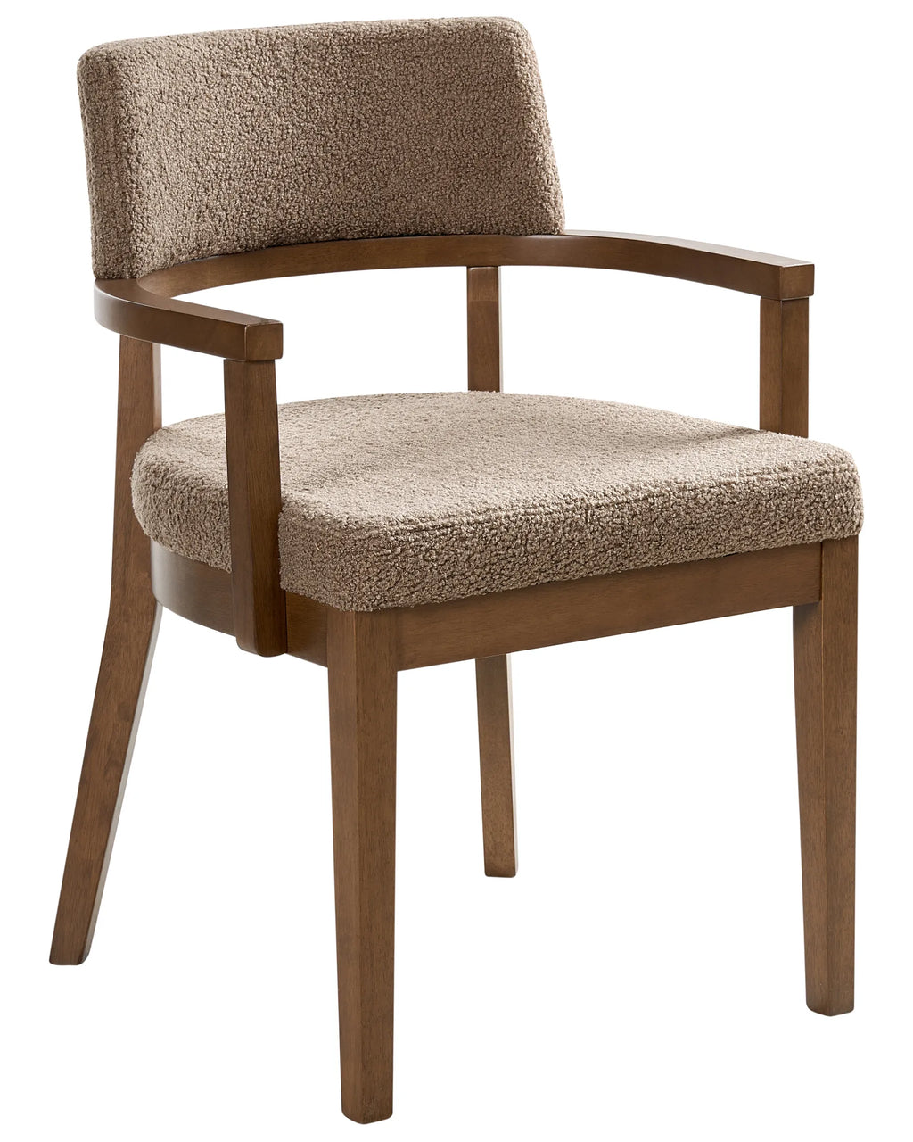 Set of 2 Dining Chairs DALBO Boucle Brown/ Taupe