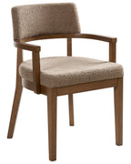 Set of 2 Dining Chairs DALBO Boucle Brown/ Taupe