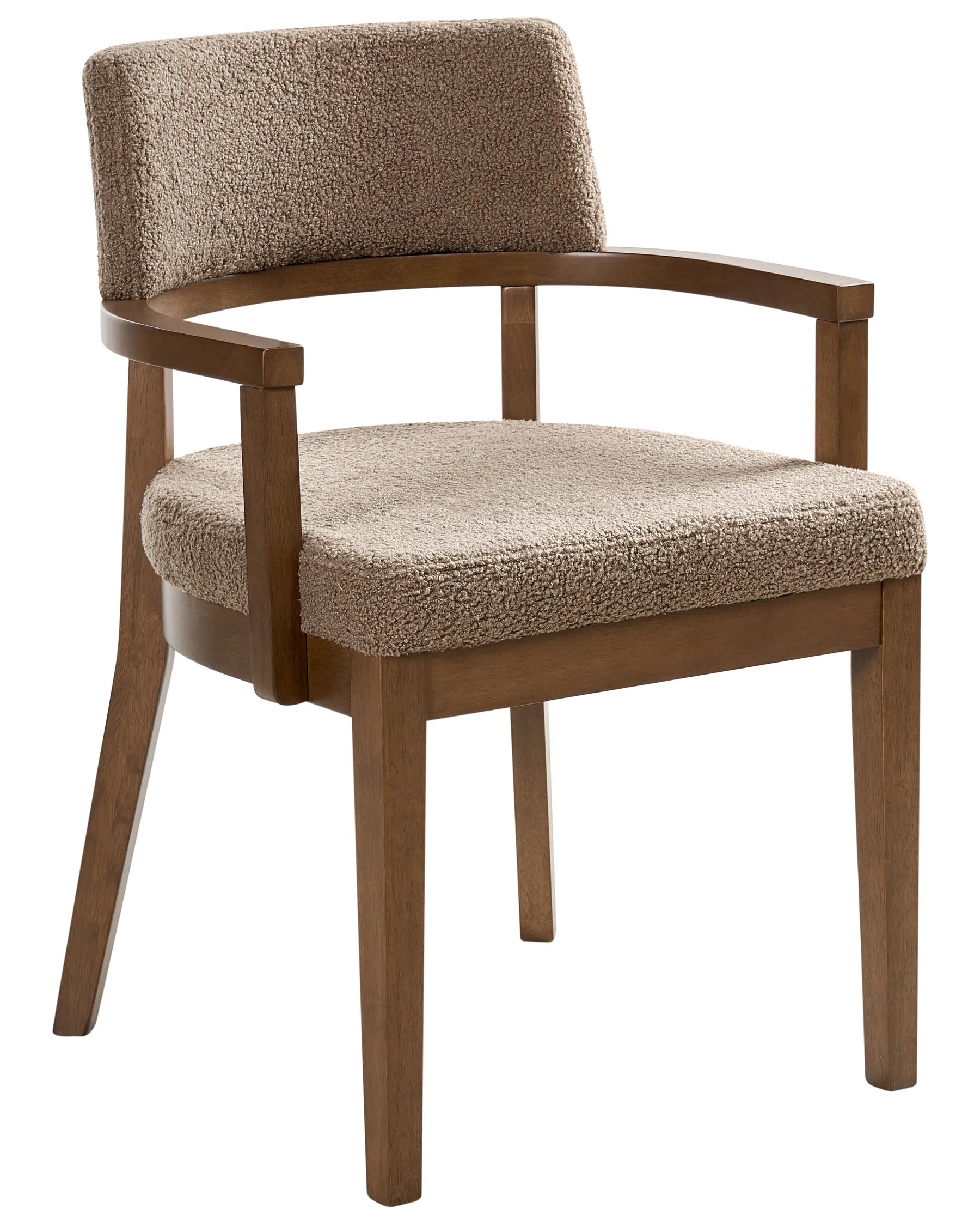 Set of 2 Dining Chairs DALBO Boucle Brown/ Taupe