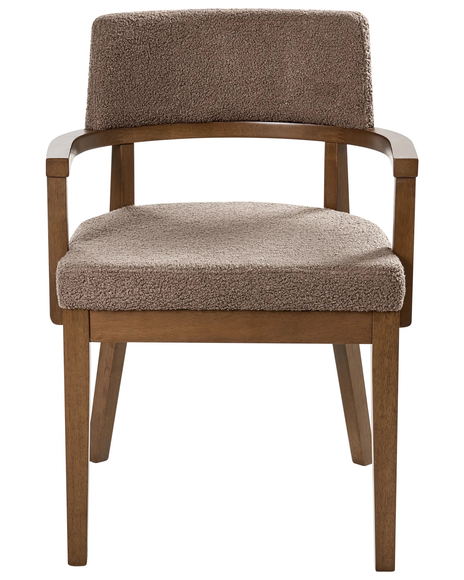 Set of 2 Dining Chairs DALBO Boucle Brown/ Taupe