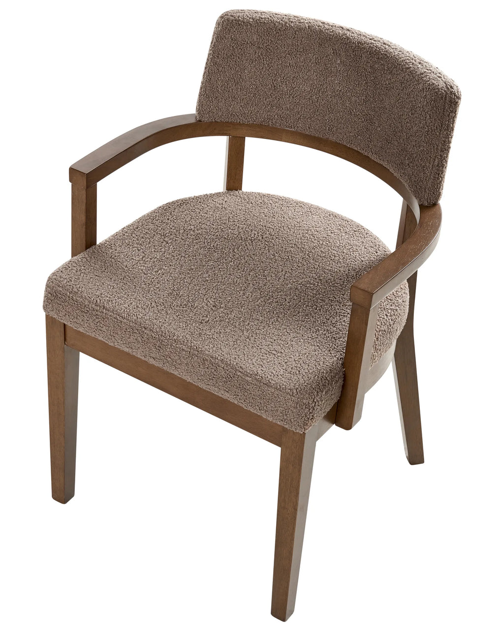 Set of 2 Dining Chairs DALBO Boucle Brown/ Taupe