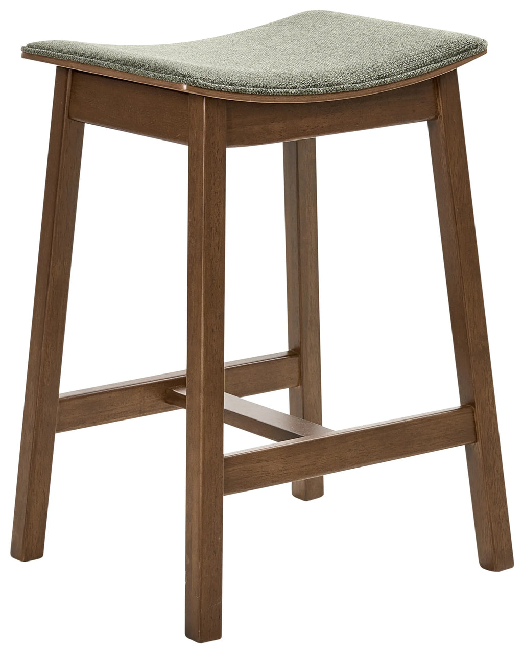 Set of 2 Bar Stools DIXON Wood Dark Brown/ Green