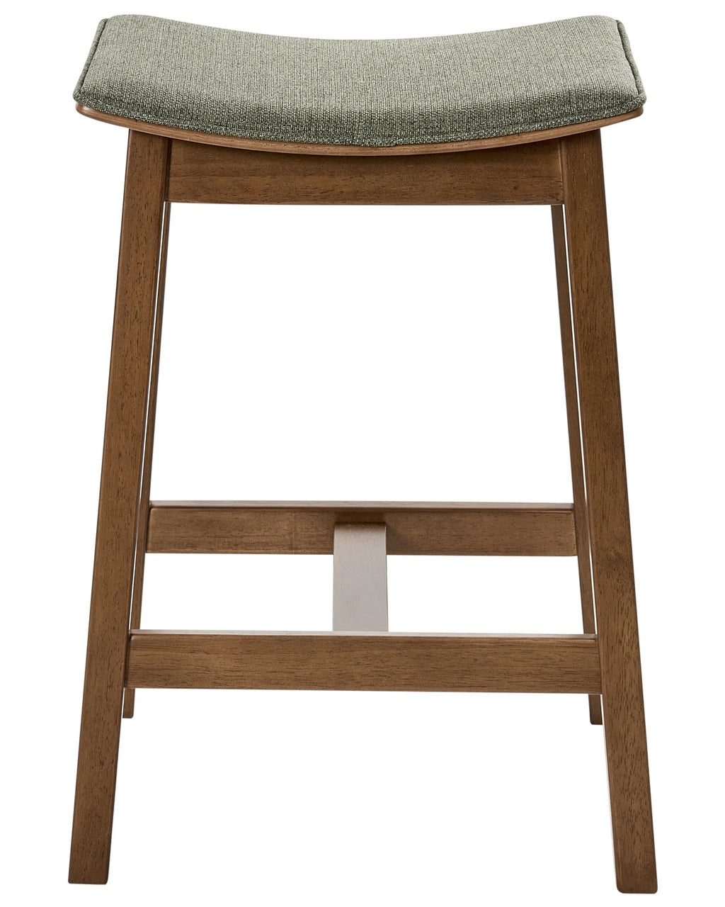 Set of 2 Bar Stools DIXON Wood Dark Brown/ Green