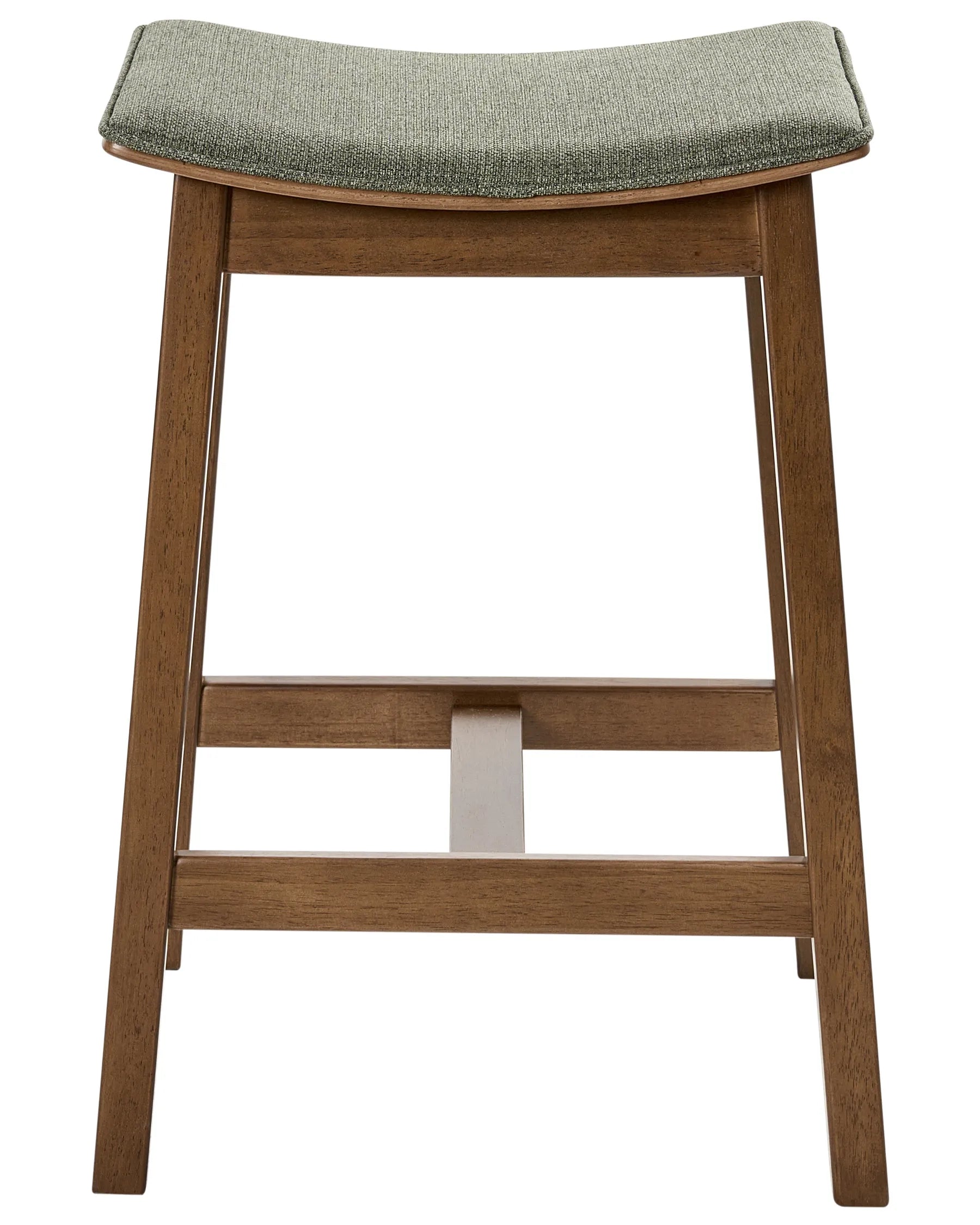 Set of 2 Bar Stools DIXON Wood Dark Brown/ Green