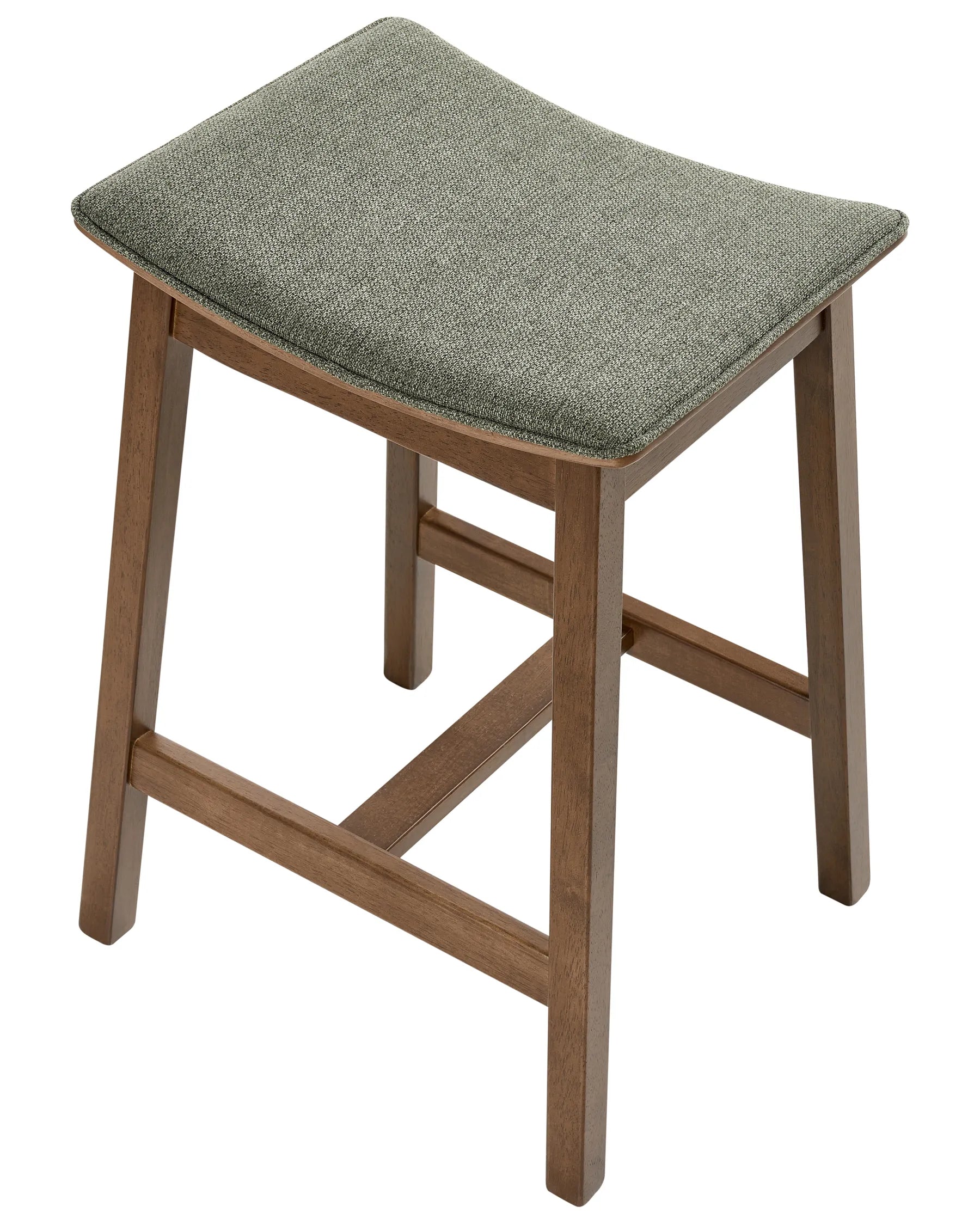 Set of 2 Bar Stools DIXON Wood Dark Brown/ Green