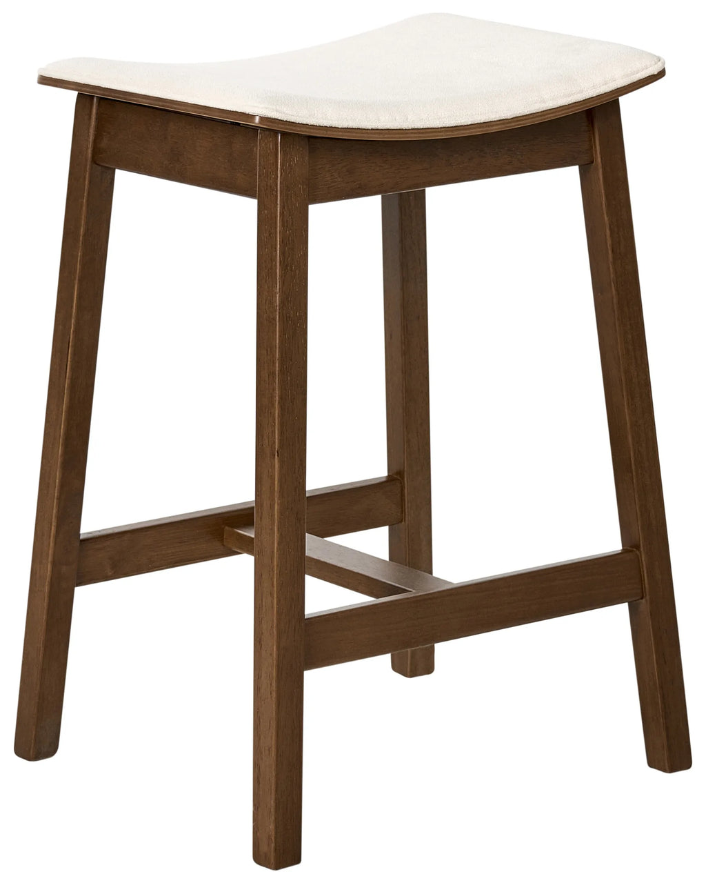 Set of 2 Bar Stools DIXON Wood Off-White/ Dark Brown