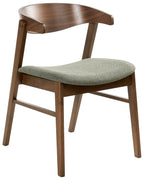 Set of 2 Dining Chairs LILLY Fabric Dark Green/ Brown