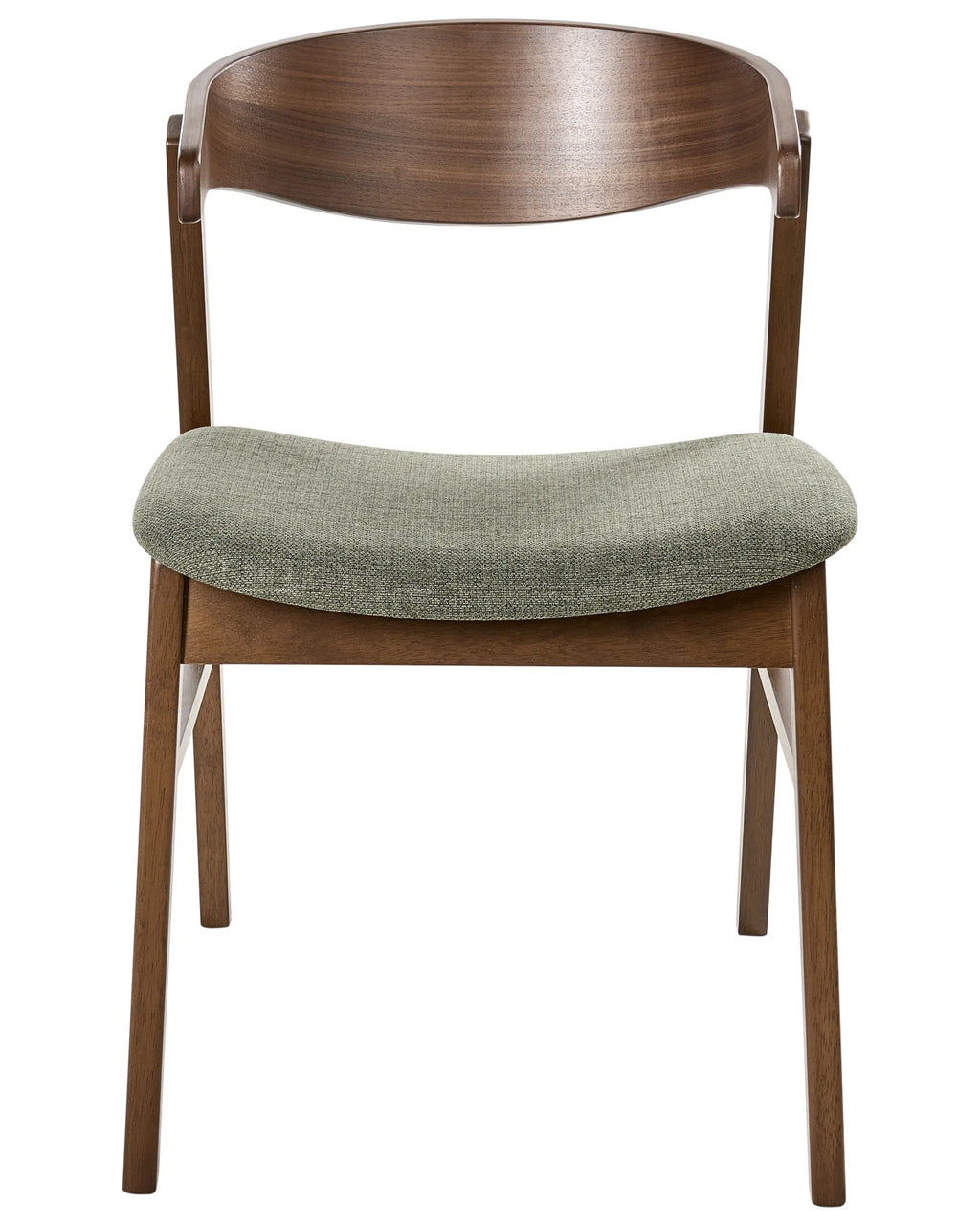 Set of 2 Dining Chairs LILLY Fabric Dark Green/ Brown