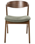 Set of 2 Dining Chairs LILLY Fabric Dark Green/ Brown