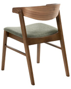 Set of 2 Dining Chairs LILLY Fabric Dark Green/ Brown