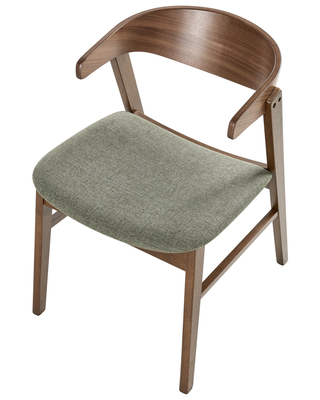 Set of 2 Dining Chairs LILLY Fabric Dark Green/ Brown