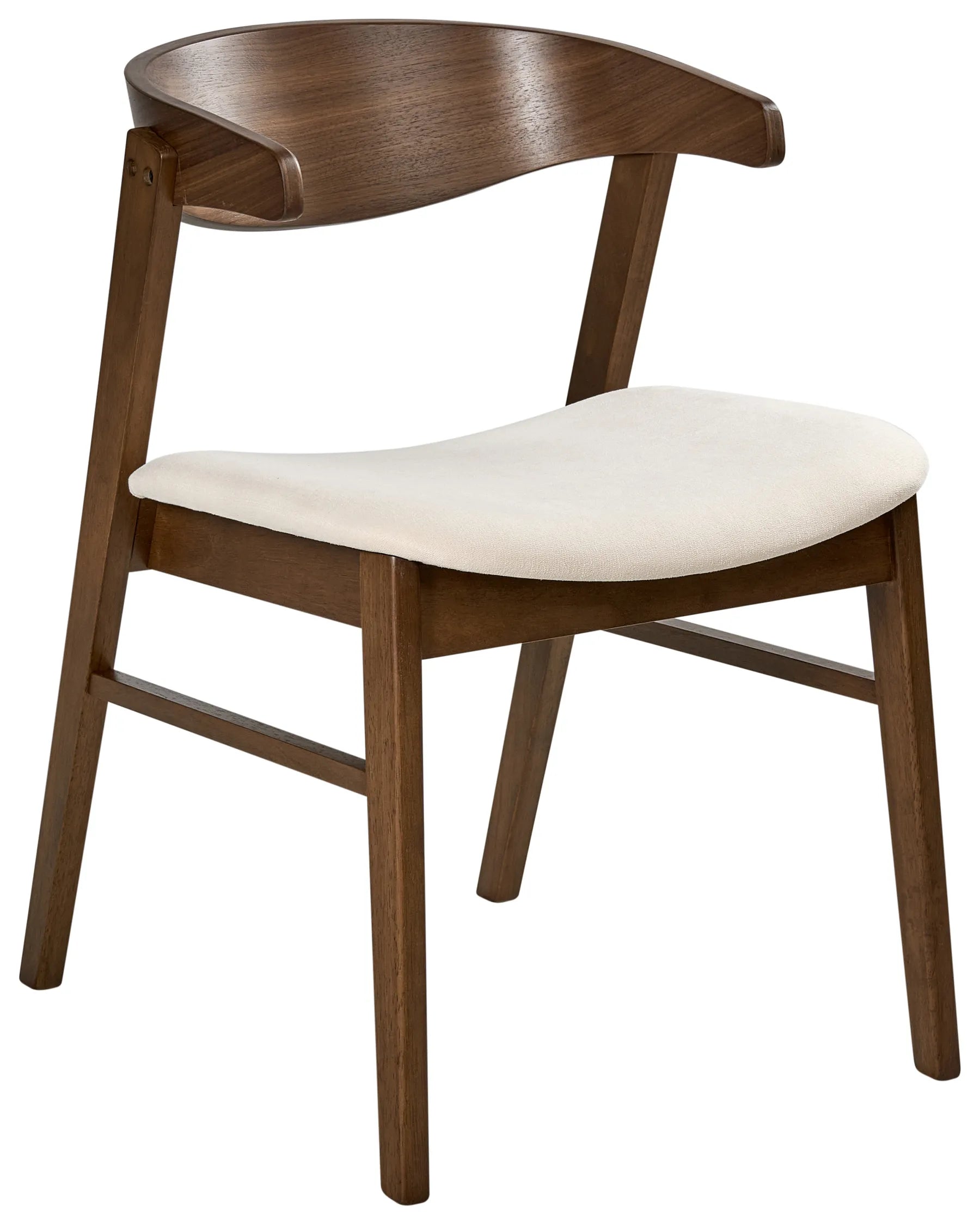 Set of 2 Dining Chairs LILLY Fabric Brown/ Off-White