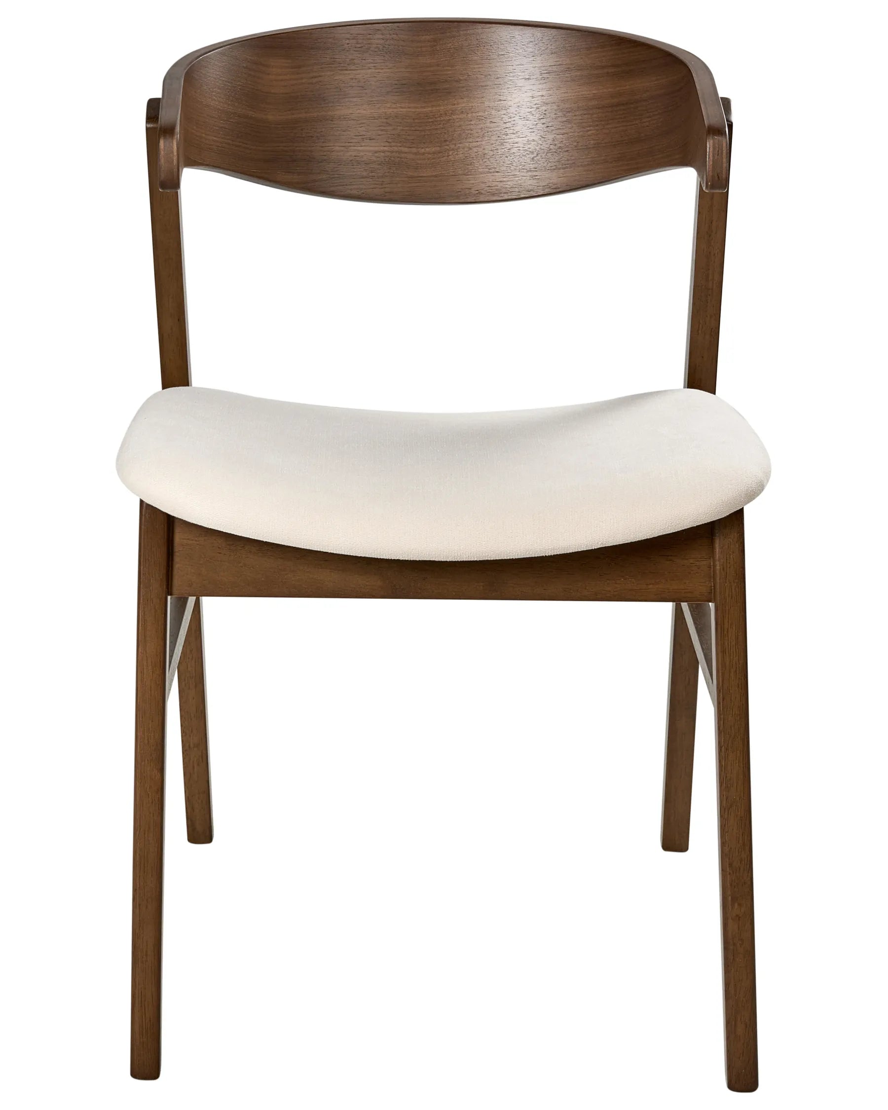 Set of 2 Dining Chairs LILLY Fabric Brown/ Off-White