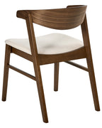 Set of 2 Dining Chairs LILLY Fabric Brown/ Off-White