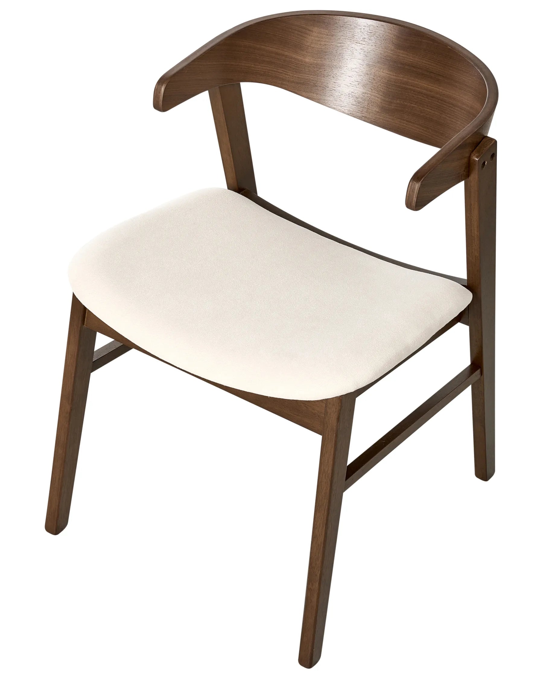 Set of 2 Dining Chairs LILLY Fabric Brown/ Off-White