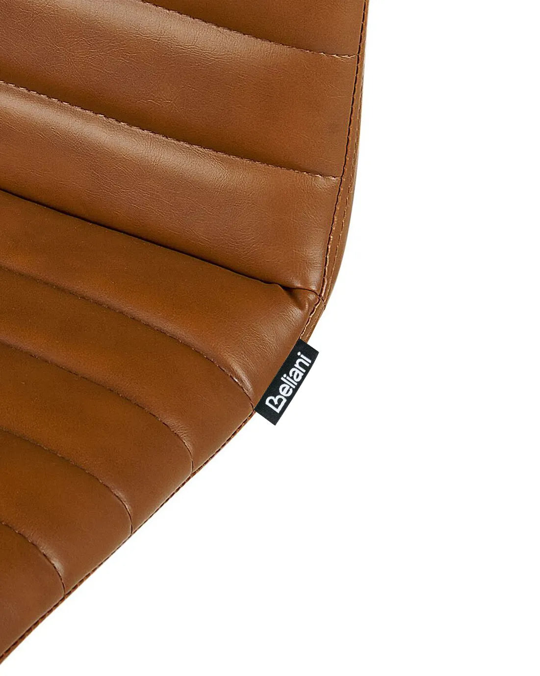 Set of 2 Bar Chairs LUCERNE Faux Leather Swivel Golden Brown